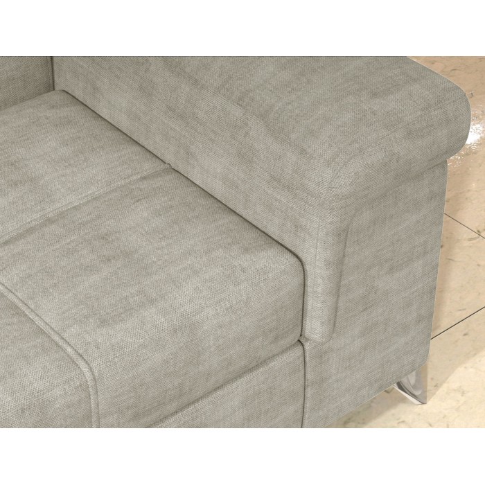 Canapé d’angle convertible PALAZZO 4 places beige – angle droit avec coffre 