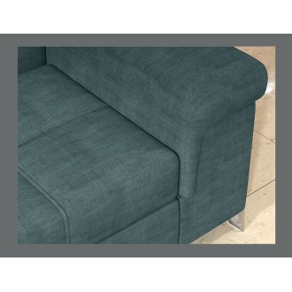 Canapé d’angle convertible PALAZZO 4 places vert bleu – angle droit avec coffre 