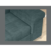 Canapé d’angle convertible PALAZZO 4 places vert bleu – angle droit avec coffre 