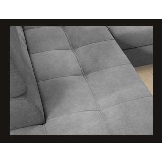 Canapé d’angle convertible PALAZZO 4 places gris clair – angle droit avec coffre 