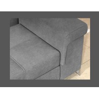 Canapé d’angle convertible PALAZZO 4 places gris clair – angle droit avec coffre 