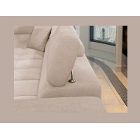 Canapé d’angle convertible PALAZZO 4 places beige – angle droit avec coffre 