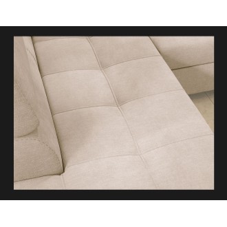 Canapé d’angle convertible PALAZZO 4 places beige – angle droit avec coffre 