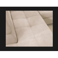 Canapé d’angle convertible PALAZZO 4 places beige – angle droit avec coffre 