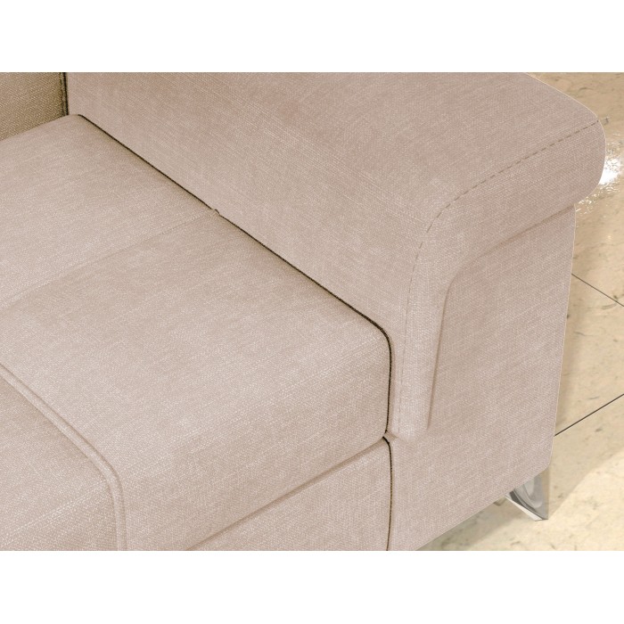Canapé d’angle convertible PALAZZO 4 places beige – angle droit avec coffre 