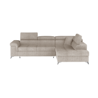 Canapé d’angle convertible PALAZZO 4 places beige – angle droit avec coffre 