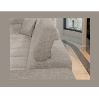 Canapé d’angle convertible PALAZZO 4 places beige – angle droit avec coffre 
