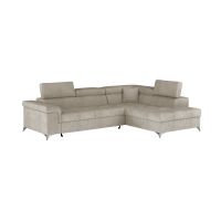 Canapé d’angle convertible PALAZZO 4 places beige – angle droit avec coffre 