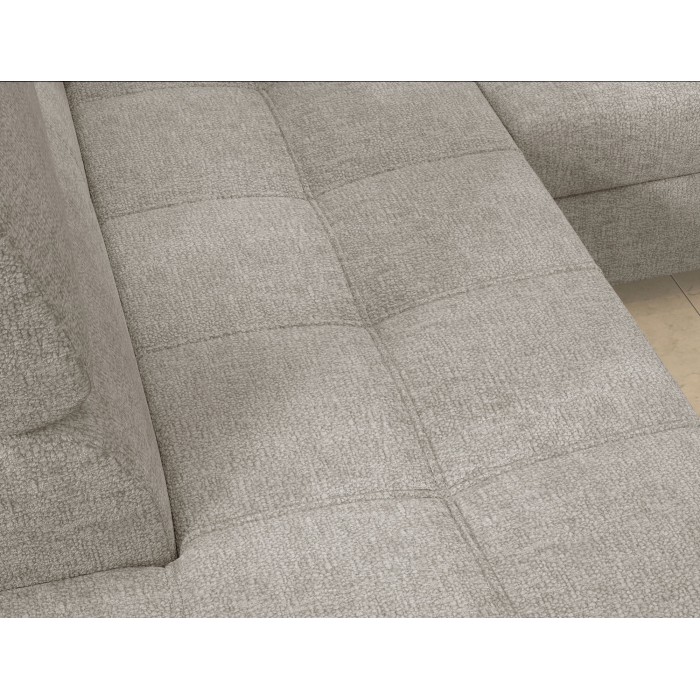 Canapé d’angle convertible PALAZZO 4 places beige – angle droit avec coffre 