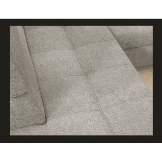 Canapé d’angle convertible PALAZZO 4 places beige – angle droit avec coffre 