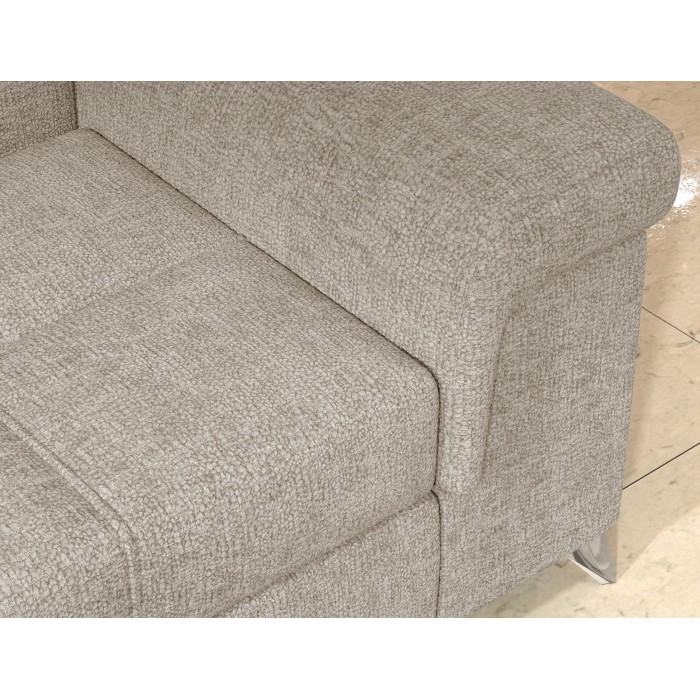 Canapé d’angle convertible PALAZZO 4 places beige – angle droit avec coffre 