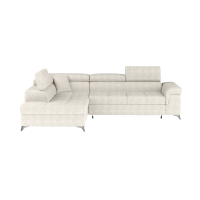 Canapé d’angle convertible PALAZZO 4 places beige – angle gauche avec coffre 