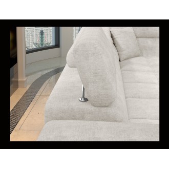 Canapé d’angle convertible PALAZZO 4 places beige – angle gauche avec coffre 