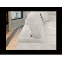 Canapé d’angle convertible PALAZZO 4 places beige – angle gauche avec coffre 