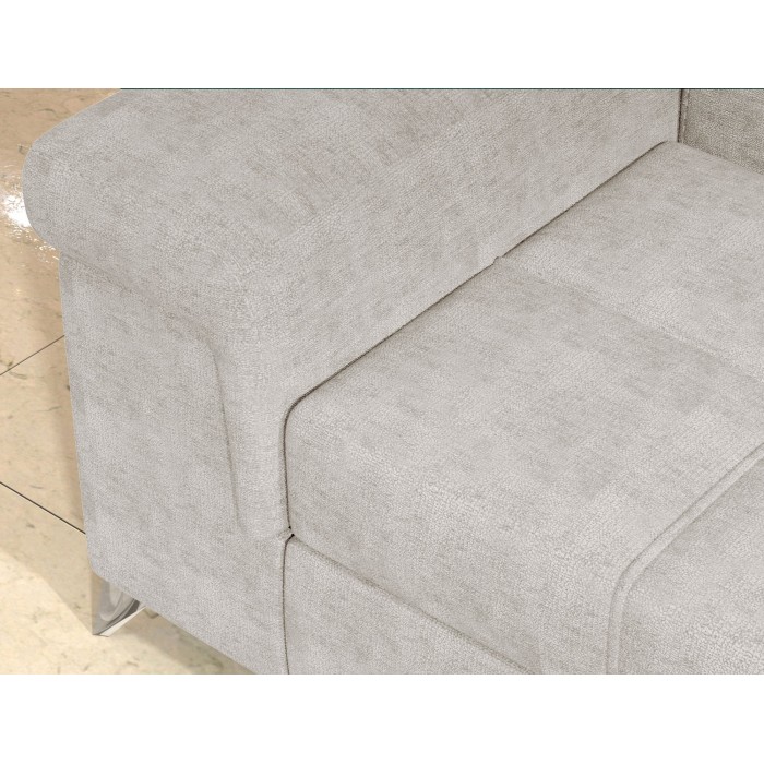 Canapé d’angle convertible PALAZZO 4 places beige – angle gauche avec coffre 