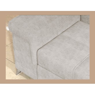 Canapé d’angle convertible PALAZZO 4 places beige – angle gauche avec coffre 