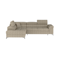 Canapé d’angle convertible PALAZZO 4 places beige – angle gauche avec coffre 