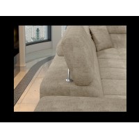 Canapé d’angle convertible PALAZZO 4 places beige – angle gauche avec coffre 