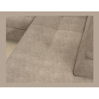Canapé d’angle convertible PALAZZO 4 places beige – angle gauche avec coffre 