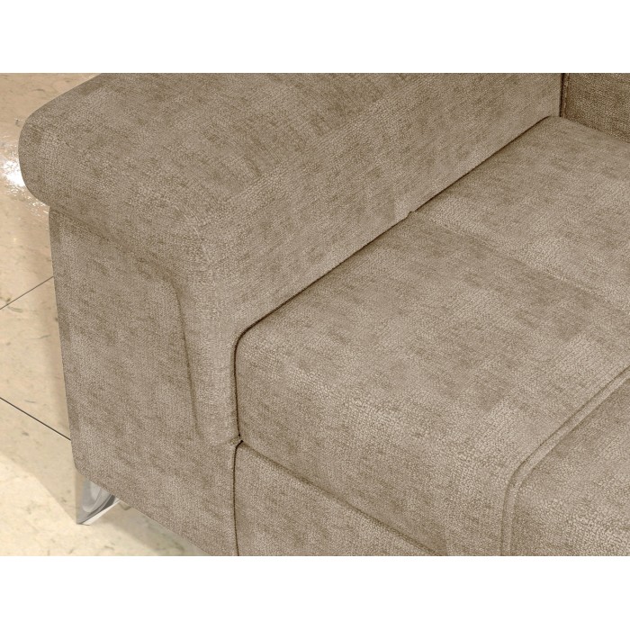 Canapé d’angle convertible PALAZZO 4 places beige – angle gauche avec coffre 