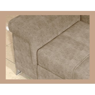 Canapé d’angle convertible PALAZZO 4 places beige – angle gauche avec coffre 