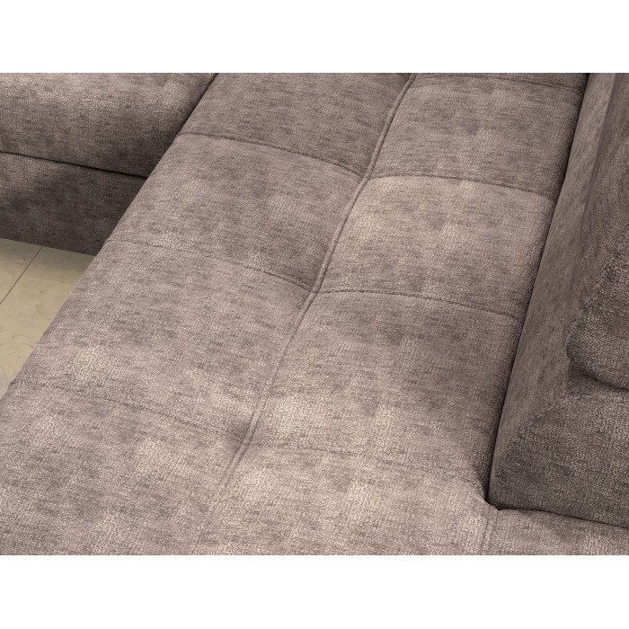 Canapé d’angle convertible PALAZZO 4 places marron – angle gauche avec coffre 