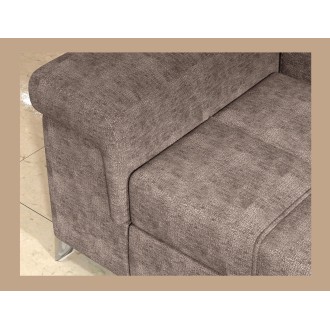 Canapé d’angle convertible PALAZZO 4 places marron – angle gauche avec coffre 
