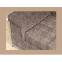 Canapé d’angle convertible PALAZZO 4 places marron – angle gauche avec coffre 