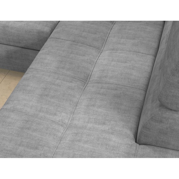 Canapé d’angle convertible PALAZZO 4 places gris – angle gauche avec coffre 