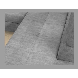 Canapé d’angle convertible PALAZZO 4 places gris – angle gauche avec coffre 
