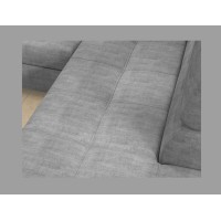 Canapé d’angle convertible PALAZZO 4 places gris – angle gauche avec coffre 