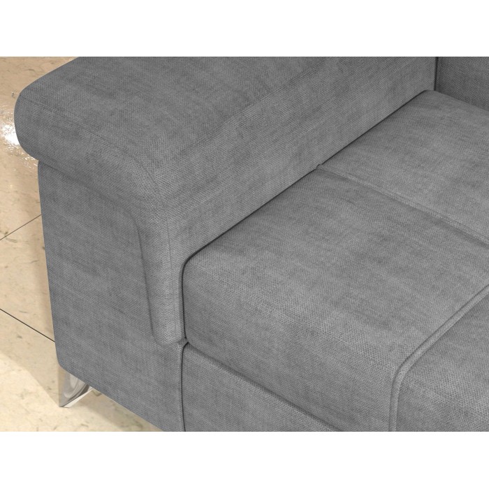 Canapé d’angle convertible PALAZZO 4 places gris – angle gauche avec coffre 