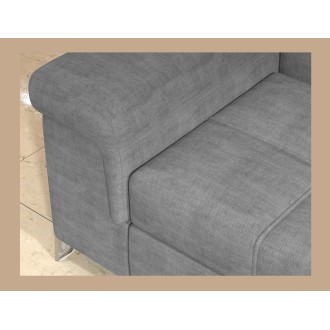 Canapé d’angle convertible PALAZZO 4 places gris – angle gauche avec coffre 