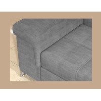 Canapé d’angle convertible PALAZZO 4 places gris – angle gauche avec coffre 