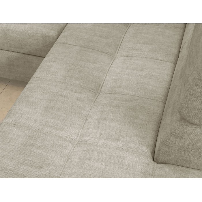 Canapé d’angle convertible PALAZZO 4 places beige – angle gauche avec coffre 
