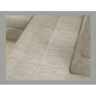 Canapé d’angle convertible PALAZZO 4 places beige – angle gauche avec coffre 