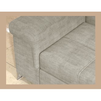 Canapé d’angle convertible PALAZZO 4 places beige – angle gauche avec coffre 