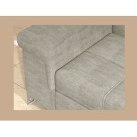 Canapé d’angle convertible PALAZZO 4 places beige – angle gauche avec coffre 