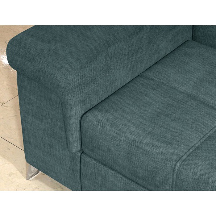 Canapé d’angle convertible PALAZZO 4 places vert bleu – angle gauche avec coffre 