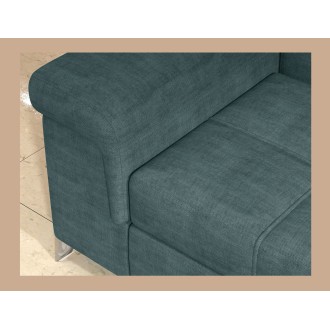 Canapé d’angle convertible PALAZZO 4 places vert bleu – angle gauche avec coffre 