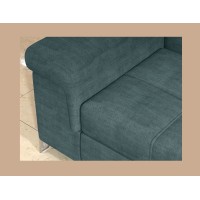 Canapé d’angle convertible PALAZZO 4 places vert bleu – angle gauche avec coffre 