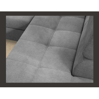 Canapé d’angle convertible PALAZZO 4 places gris clair – angle gauche avec coffre 