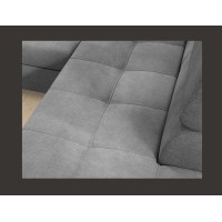 Canapé d’angle convertible PALAZZO 4 places gris clair – angle gauche avec coffre 