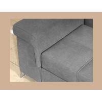 Canapé d’angle convertible PALAZZO 4 places gris clair – angle gauche avec coffre 