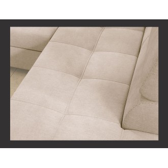 Canapé d’angle convertible PALAZZO 4 places beige – angle gauche avec coffre 