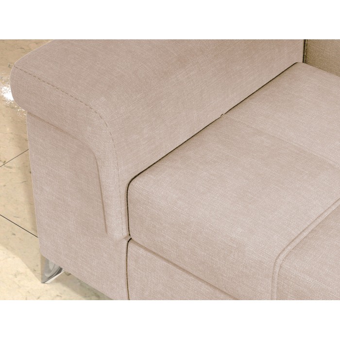 Canapé d’angle convertible PALAZZO 4 places beige – angle gauche avec coffre 
