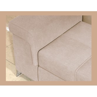 Canapé d’angle convertible PALAZZO 4 places beige – angle gauche avec coffre 