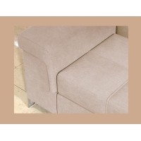 Canapé d’angle convertible PALAZZO 4 places beige – angle gauche avec coffre 