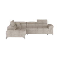 Canapé d’angle convertible PALAZZO 4 places beige – angle gauche avec coffre 