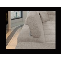 Canapé d’angle convertible PALAZZO 4 places beige – angle gauche avec coffre 